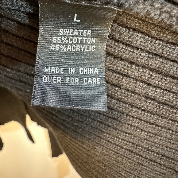 ALYX Womens Sweater Cardigan Sz L Knit Aztec Belted Dolman Sleeves Black White - Picture 13 of 14